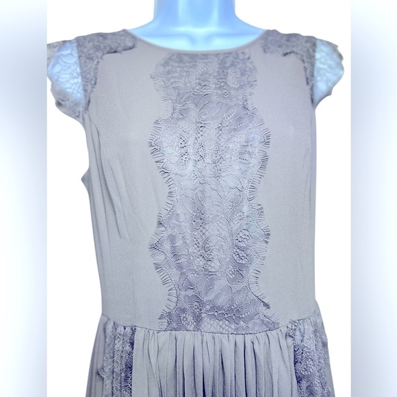 NWT BANANA REPUBLIC Tan Lace Pleated Dress - Picture 5 of 8